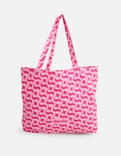 Shoeby Logo Shopper Roze<DAMES Tassen