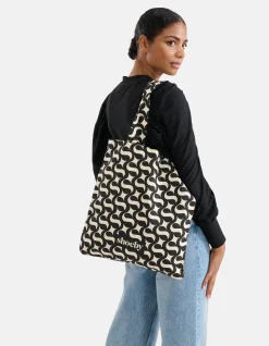 Shoeby Logo Shopper Zwart<DAMES Tassen