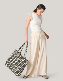 Shoeby Logo Shopper Zwart Groot<DAMES Tassen