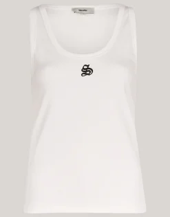 Shoeby Logo Tanktop Wit<DAMES Tops