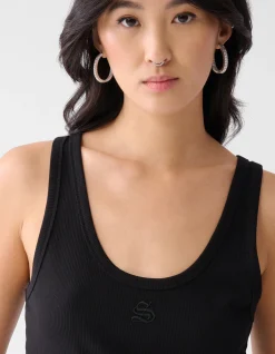 Shoeby Logo Tanktop Zwart<DAMES Tops