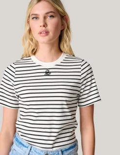 Shoeby Logo T-shirt Gestreept<DAMES T-Shirts