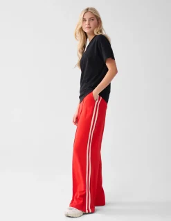 Shoeby Side Stripe Broek Rood<DAMES Broeken