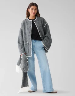 Shoeby Sjaal Jas Grijs<DAMES Jassen