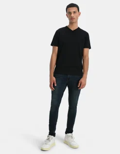 Shoeby Skinny Fit Jeans Donkerblauw L34<Heren Jeans