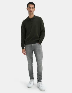 Shoeby Skinny Fit Jeans Grijs L34<Heren Jeans