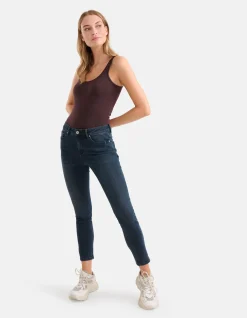 Shoeby Skinny Jeans Blauw/Zwart L28<DAMES Jeans