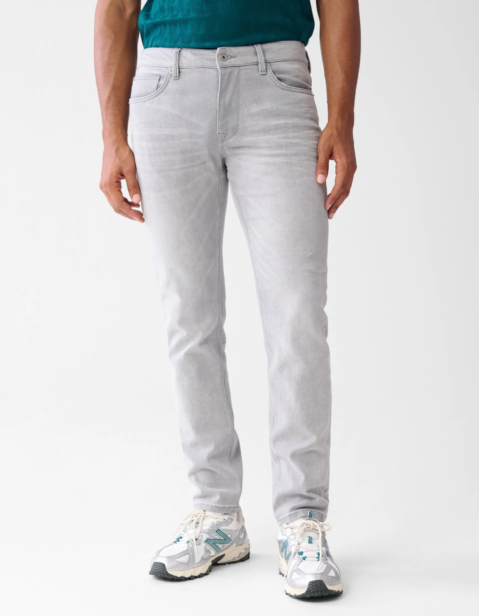 Shoeby Slim Fit Jeans Lichtgrijs L32<Heren Jeans
