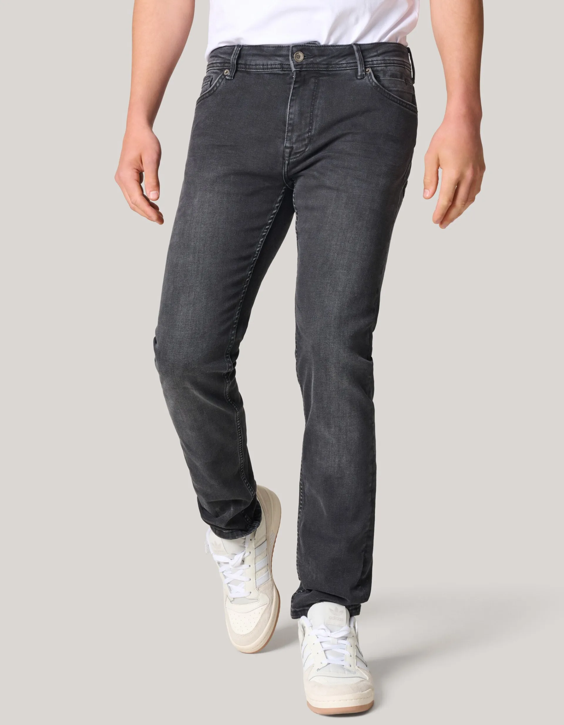 Shoeby Slim Fit Jeans Washed Black L34<Heren Jeans