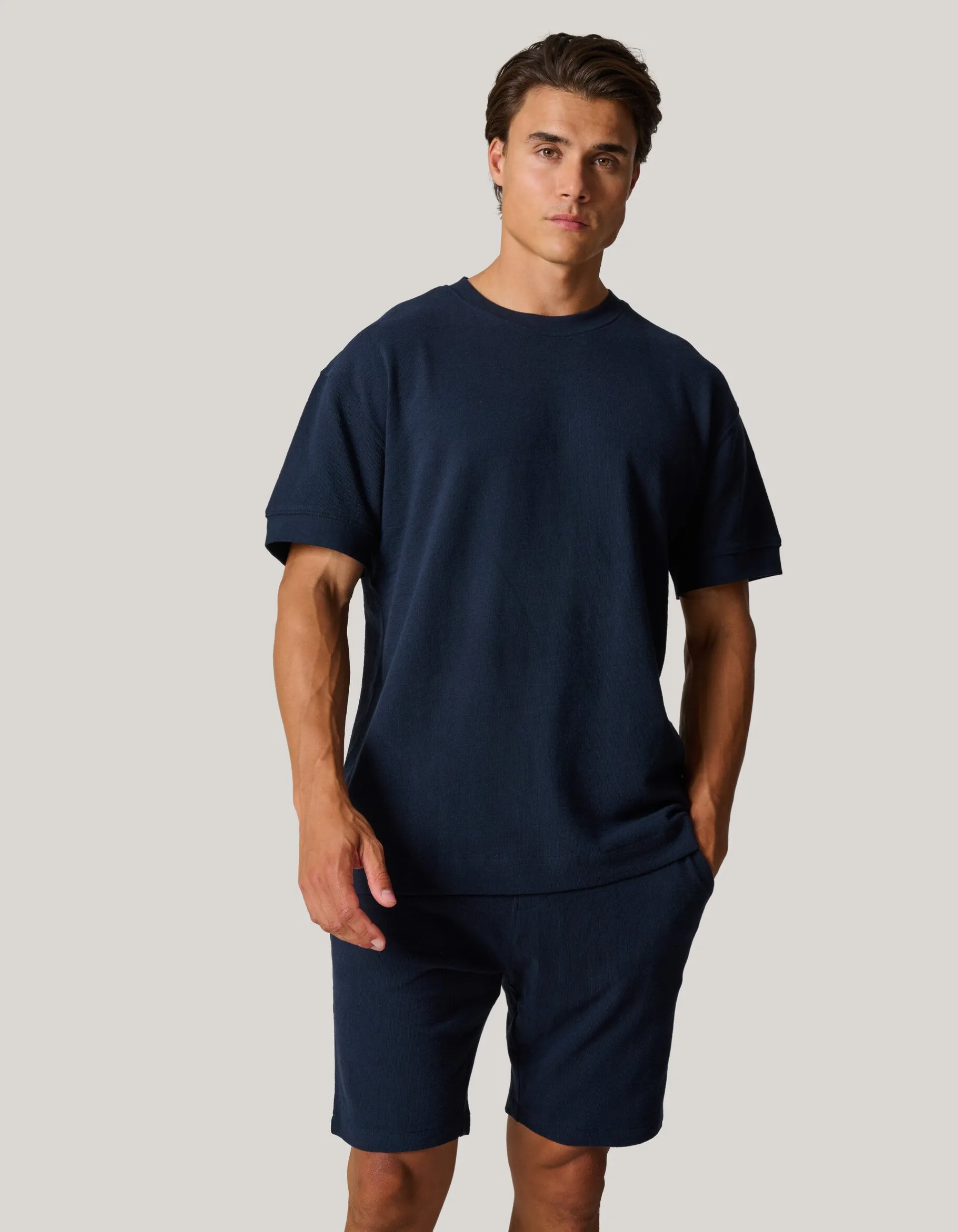 Shoeby Slub Structuur T-shirt Donkerblauw<Heren T-Shirts En Polo's