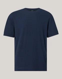 Shoeby Slub Structuur T-shirt Donkerblauw<Heren T-Shirts En Polo's