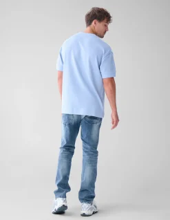 Shoeby Slub Structuur T-shirt Lichtblauw<Heren T-Shirts En Polo's
