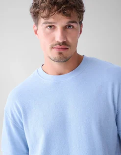 Shoeby Slub Structuur T-shirt Lichtblauw<Heren T-Shirts En Polo's