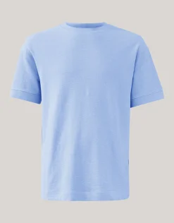 Shoeby Slub Structuur T-shirt Lichtblauw<Heren T-Shirts En Polo's