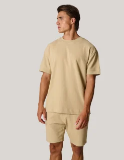Shoeby Slub Structuur T-shirt Zand<Heren T-Shirts En Polo's