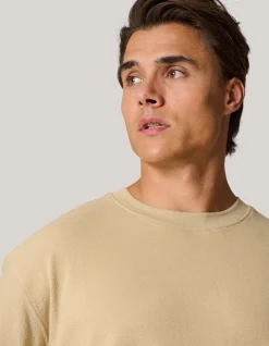 Shoeby Slub Structuur T-shirt Zand<Heren T-Shirts En Polo's