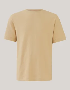 Shoeby Slub Structuur T-shirt Zand<Heren T-Shirts En Polo's