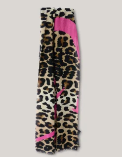 Shoeby Smiley Artwork Leopard Sjaal Bruin<DAMES Sjaals En Mutsen