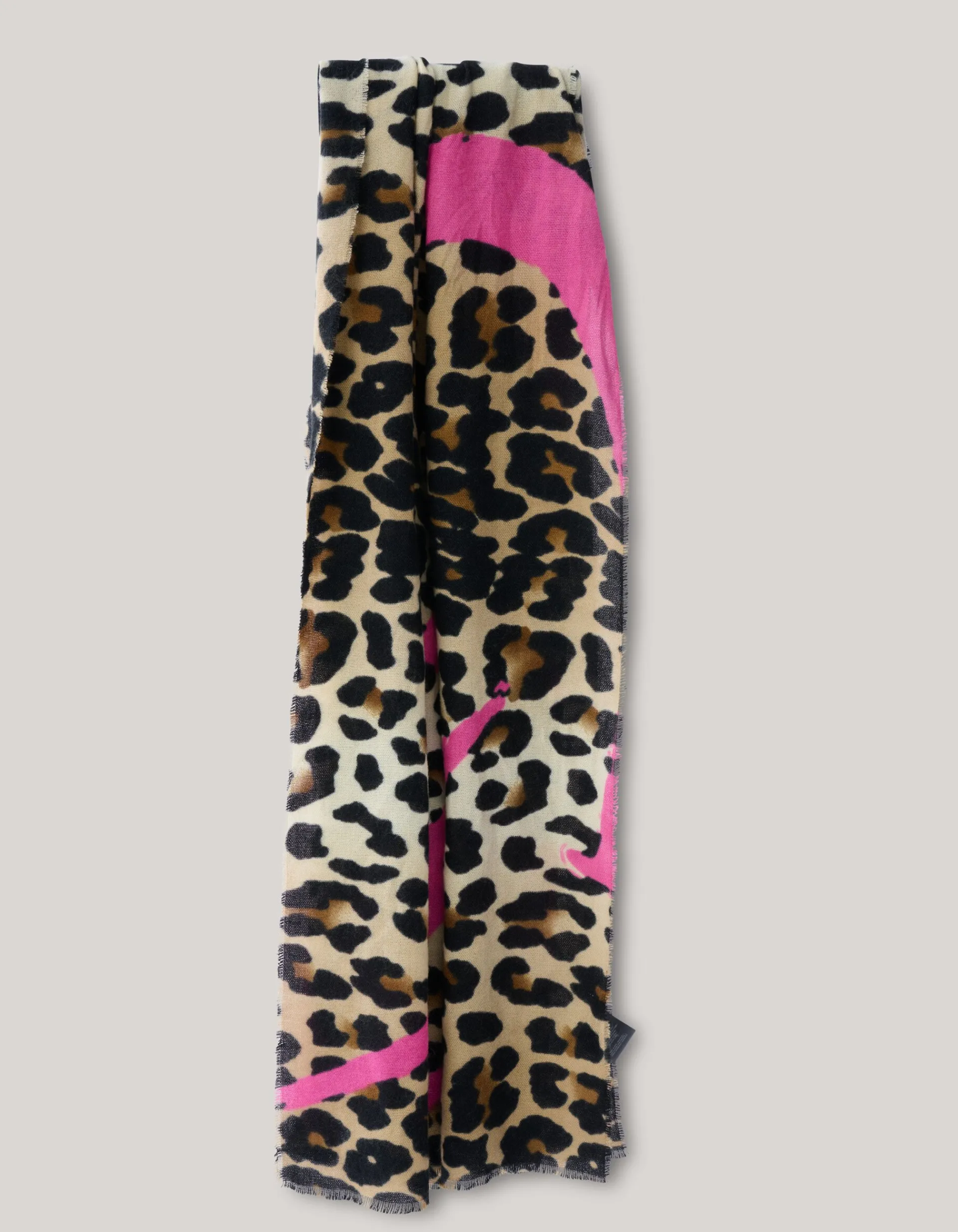Shoeby Smiley Artwork Leopard Sjaal Bruin<DAMES Sjaals En Mutsen