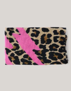 Shoeby Smiley Artwork Leopard Sjaal Bruin<DAMES Sjaals En Mutsen