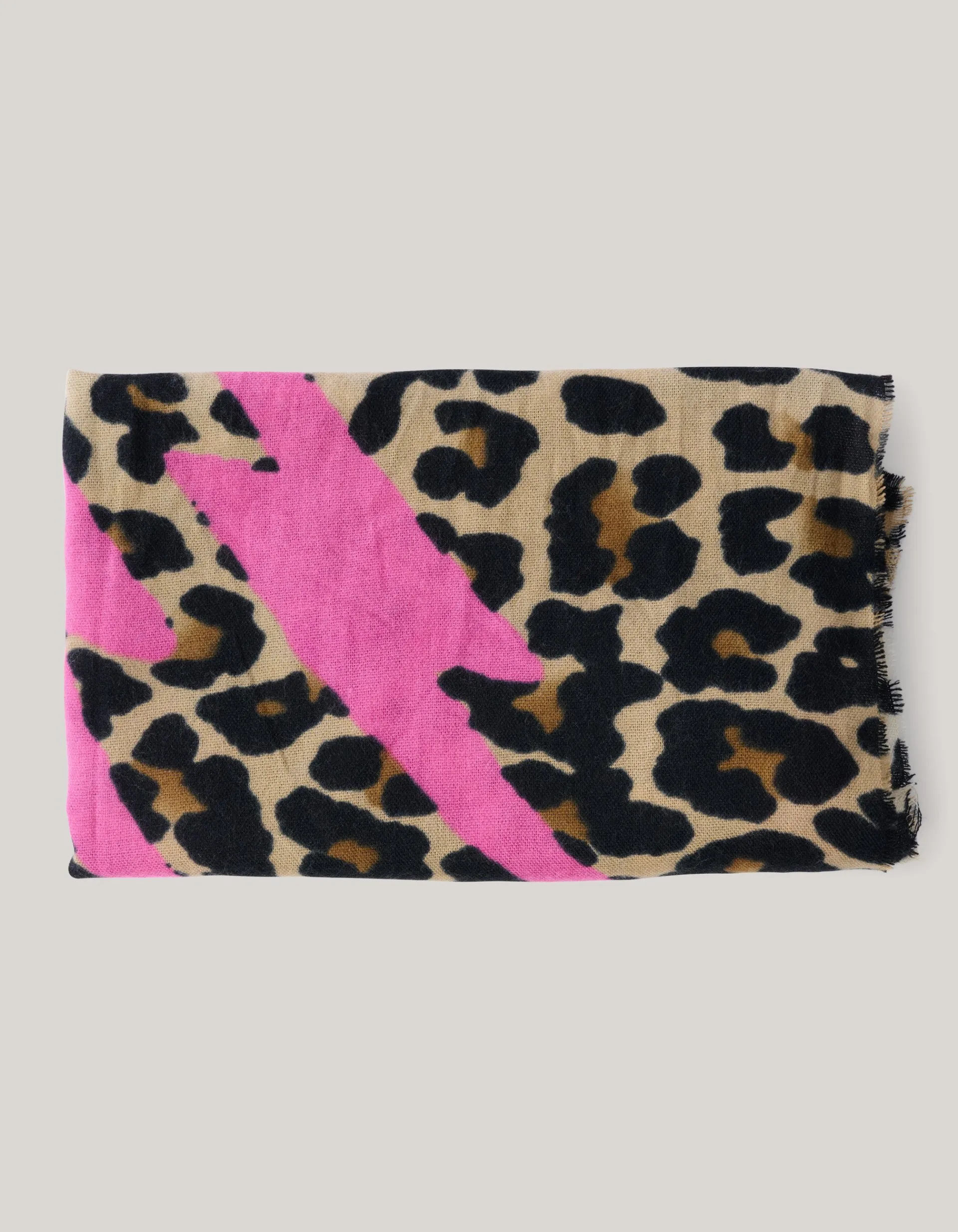 Shoeby Smiley Artwork Leopard Sjaal Bruin<DAMES Sjaals En Mutsen