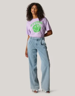 Shoeby Smiley Artwork T-shirt Paars<DAMES T-Shirts