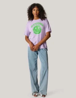 Shoeby Smiley Artwork T-shirt Paars<DAMES T-Shirts