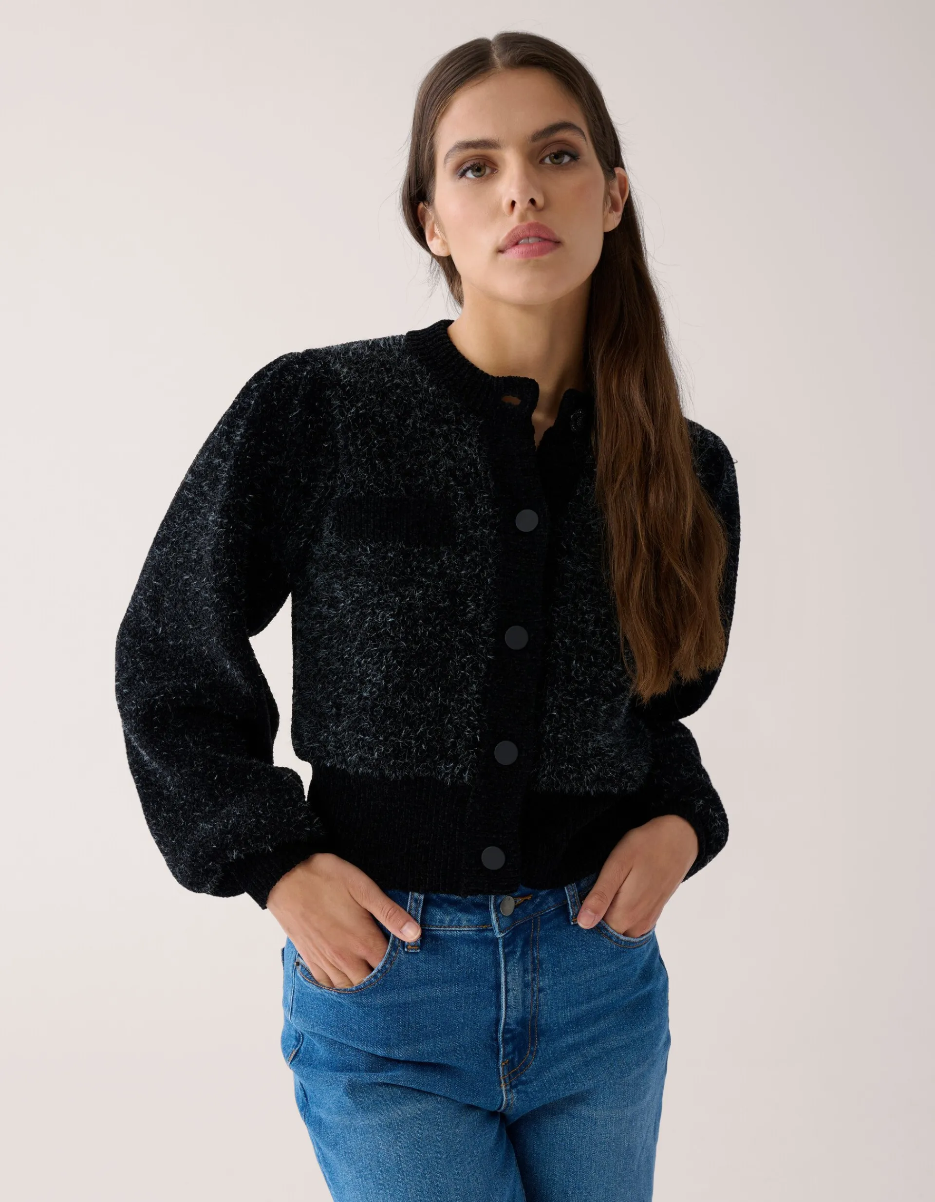 Shoeby Soft Cropped Vest Zwart By Mieke<DAMES Truien En Sweaters