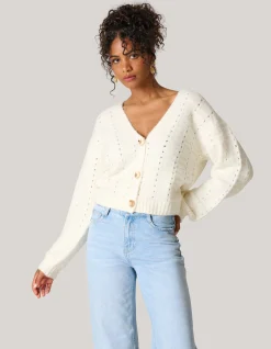 Shoeby Soft Vest Gebroken Wit<DAMES Truien En Sweaters