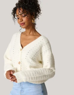 Shoeby Soft Vest Gebroken Wit<DAMES Truien En Sweaters