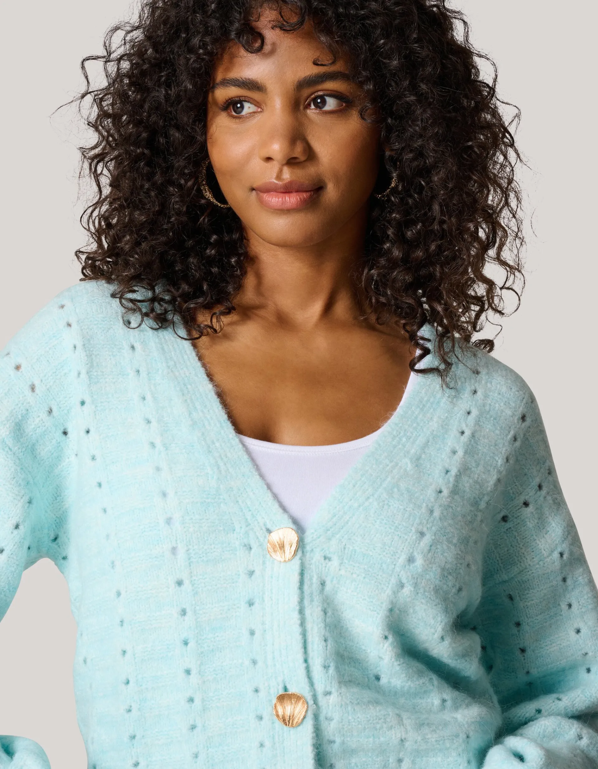 Shoeby Soft Vest Lichtblauw<DAMES Truien En Sweaters
