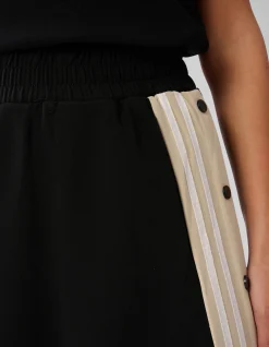 Shoeby Sporty Button Maxi Rok Zwart<DAMES Rokken