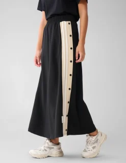 Shoeby Sporty Button Maxi Rok Zwart<DAMES Rokken