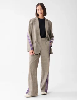 Shoeby Sporty Ruiten Wide Leg Broek Bruin<DAMES Broeken