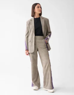 Shoeby Sporty Ruiten Wide Leg Broek Bruin<DAMES Broeken