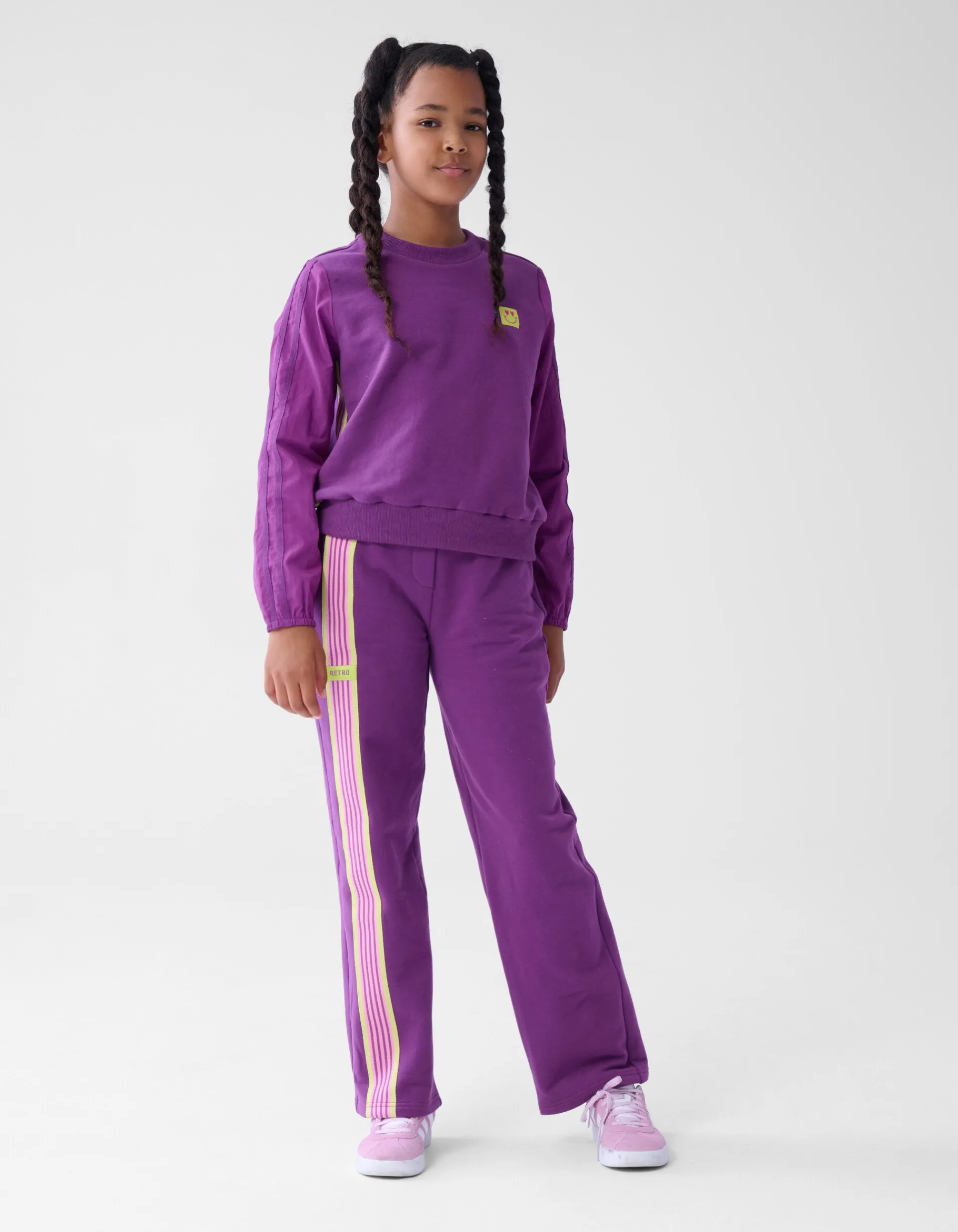 Shoeby Sporty Stripe Broek Paars< Broeken