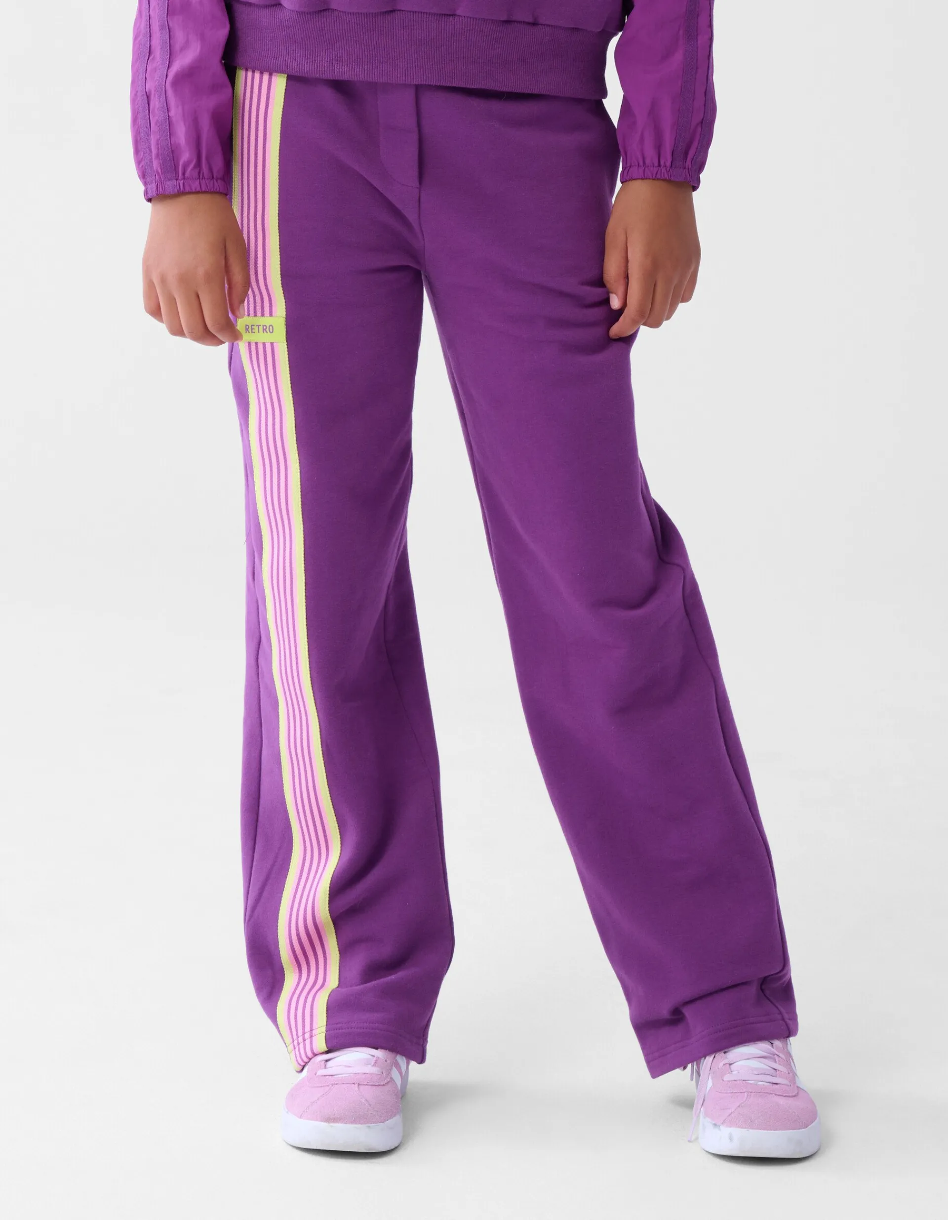 Shoeby Sporty Stripe Broek Paars< Broeken