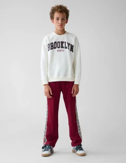Shoeby Sporty Tape Broek Donkerrood< Broeken
