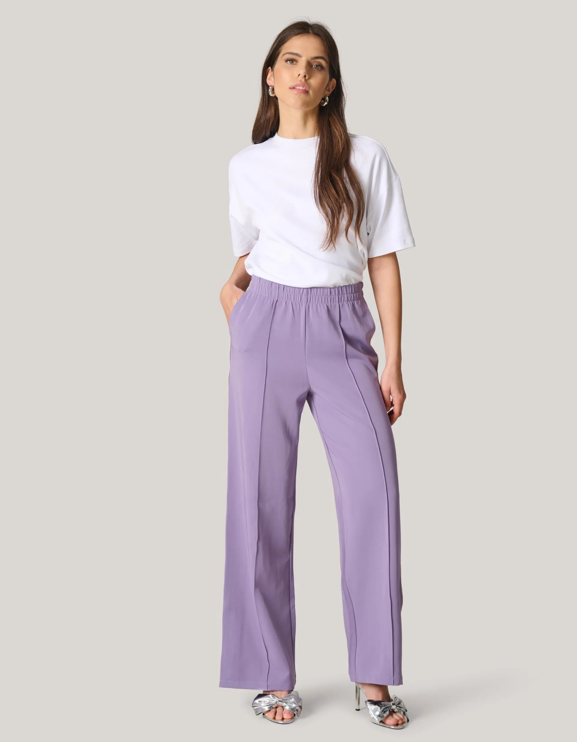 Shoeby Sporty Tape Broek Paars<DAMES Broeken