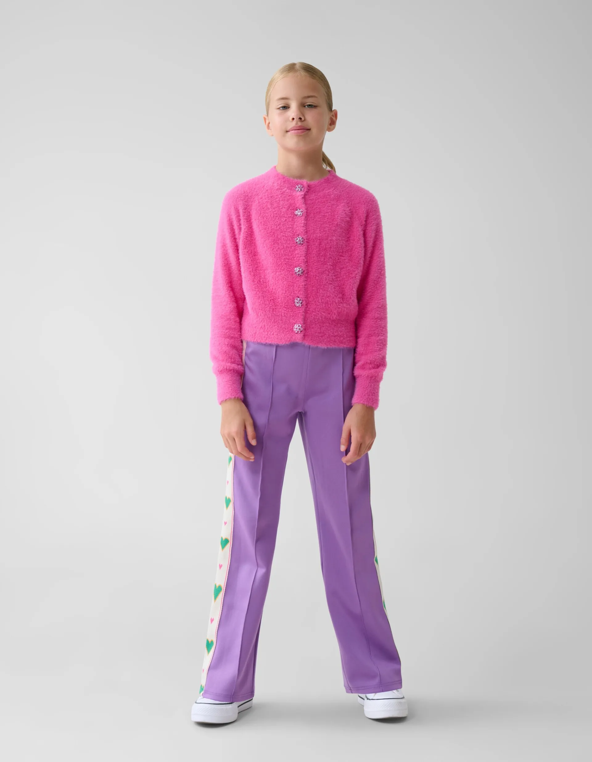 Shoeby Sporty Tape Broek Paars By Lizzy< Broeken