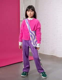 Shoeby Sporty Tape Broek Paars By Lizzy< Broeken