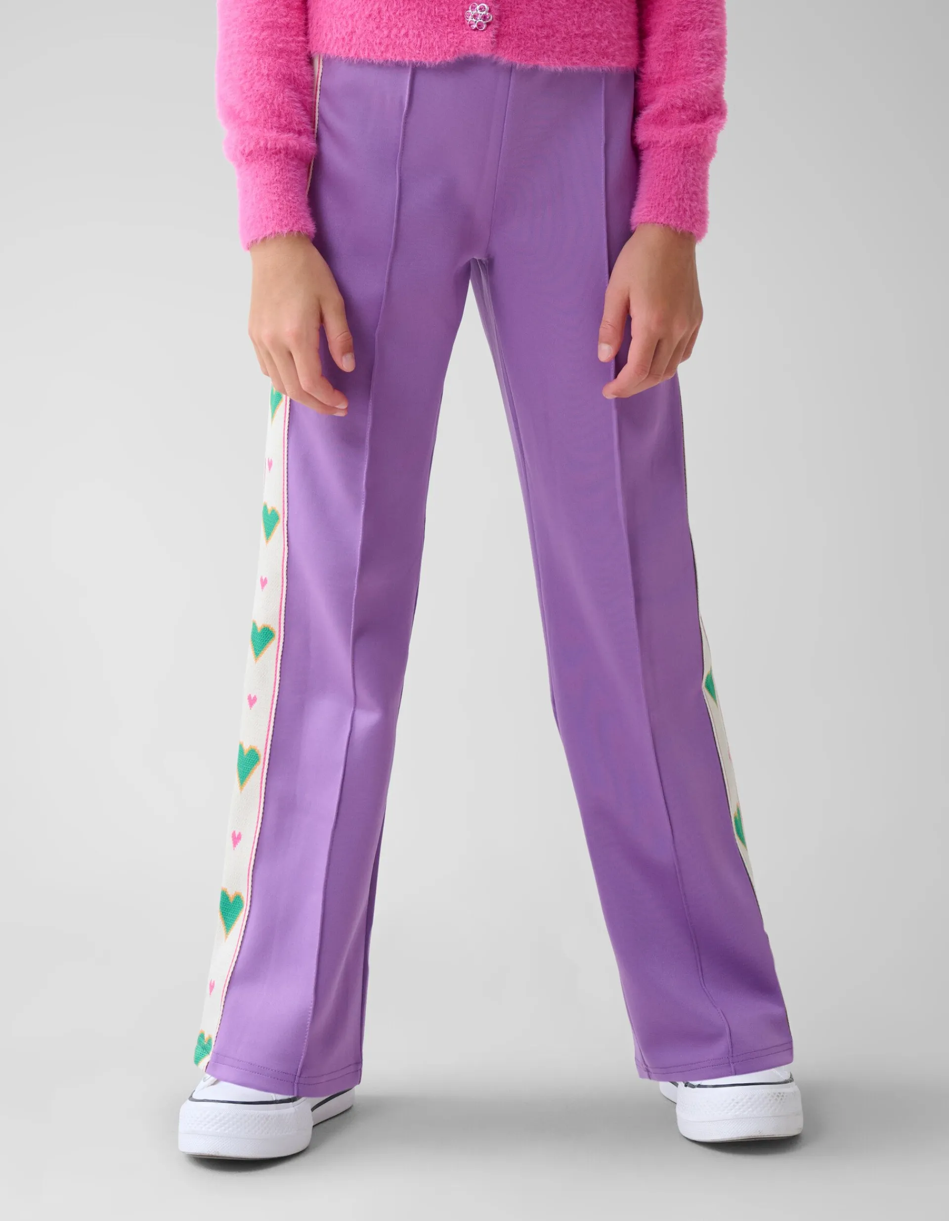 Shoeby Sporty Tape Broek Paars By Lizzy< Broeken