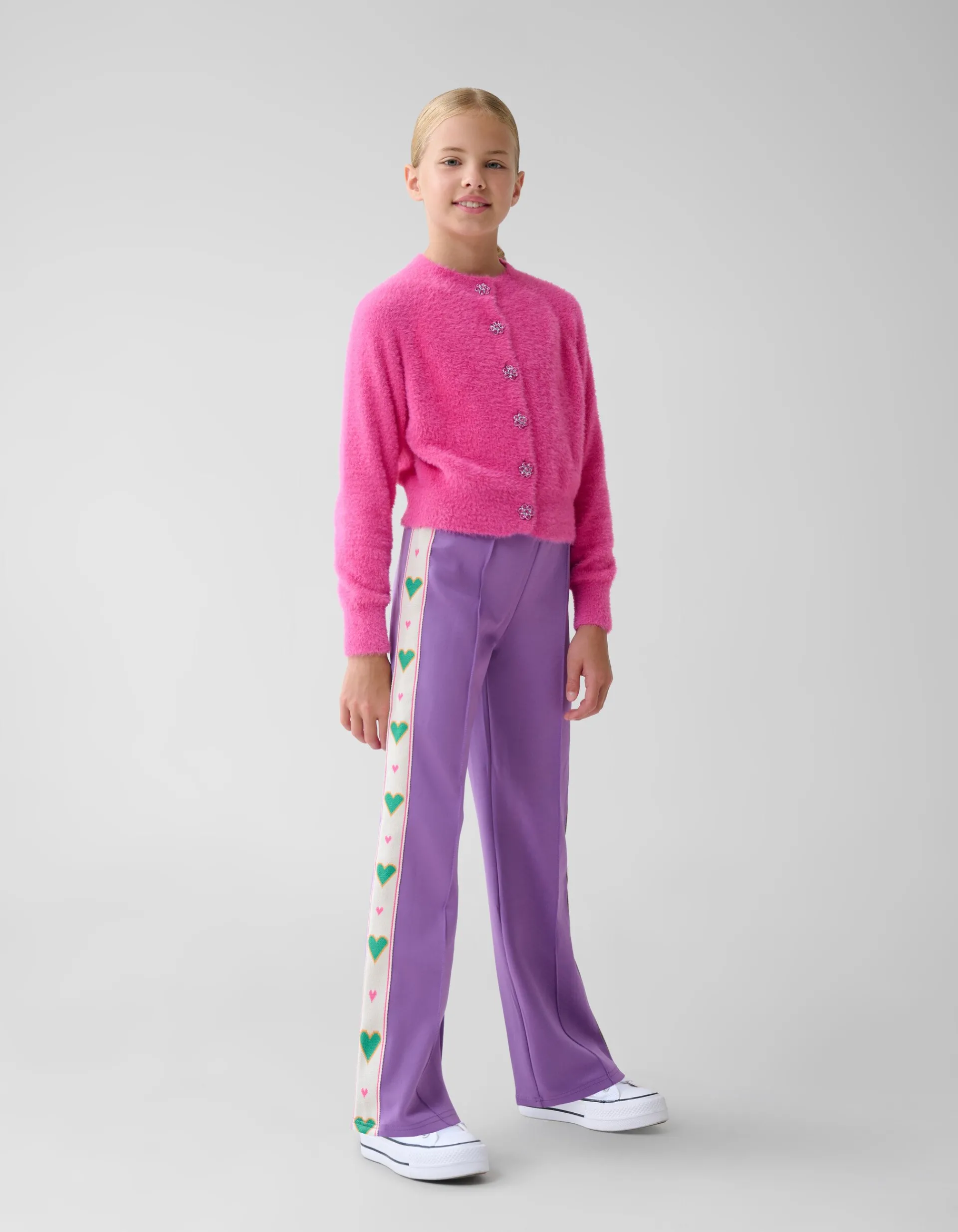 Shoeby Sporty Tape Broek Paars By Lizzy< Broeken