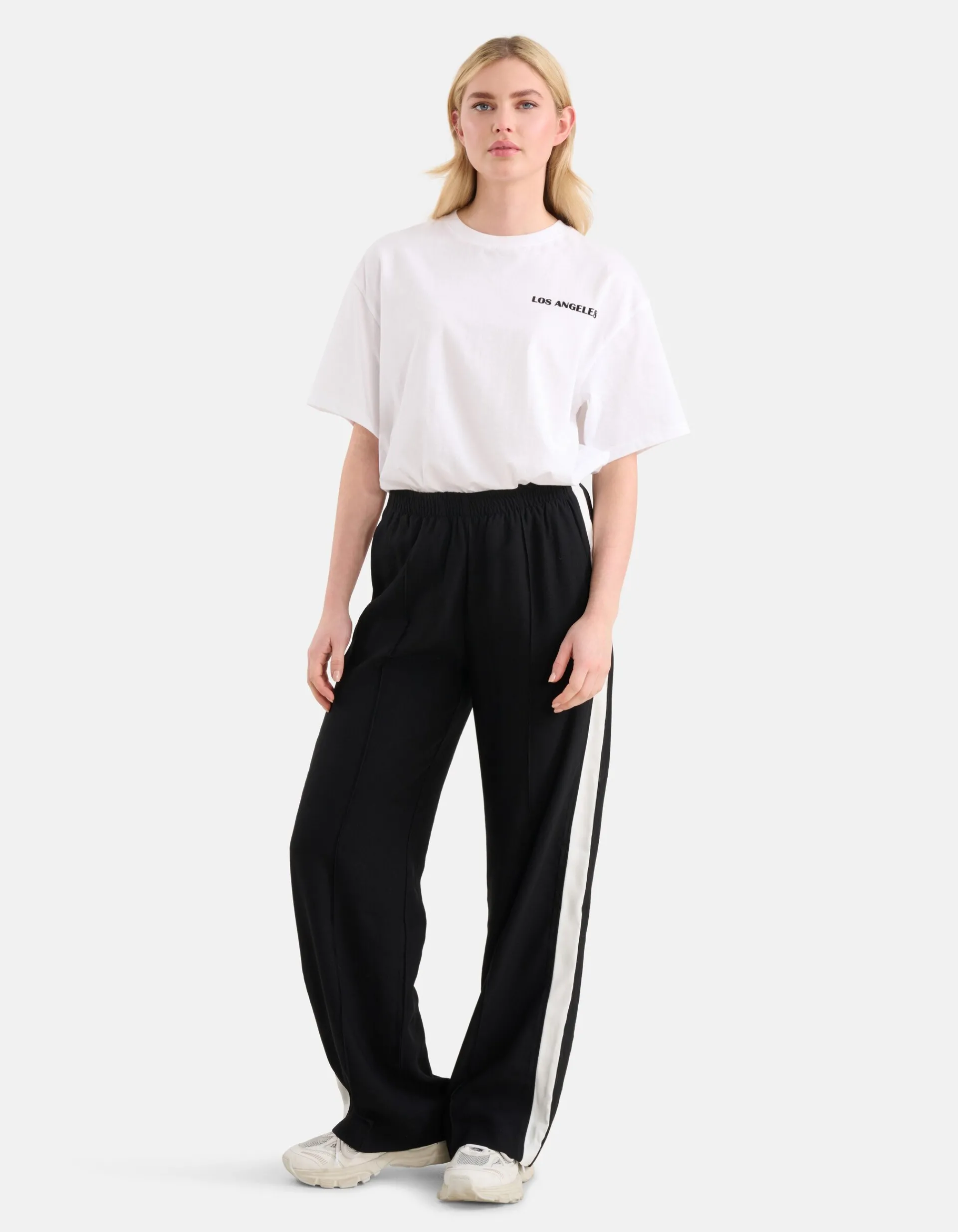 Shoeby Sporty Wide Leg Broek Zwart<DAMES Broeken