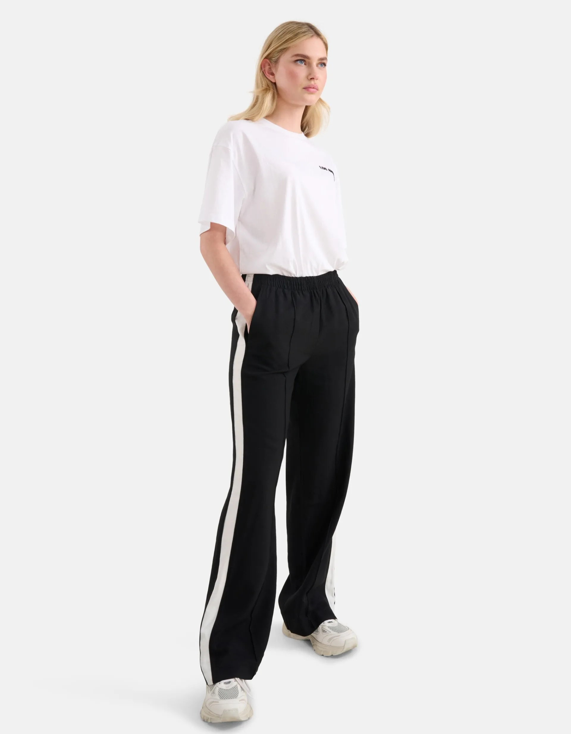 Shoeby Sporty Wide Leg Broek Zwart<DAMES Broeken