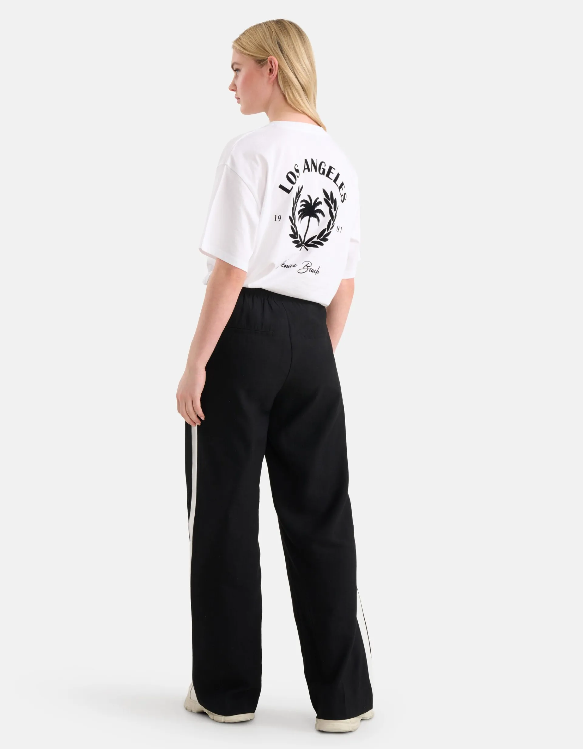 Shoeby Sporty Wide Leg Broek Zwart<DAMES Broeken