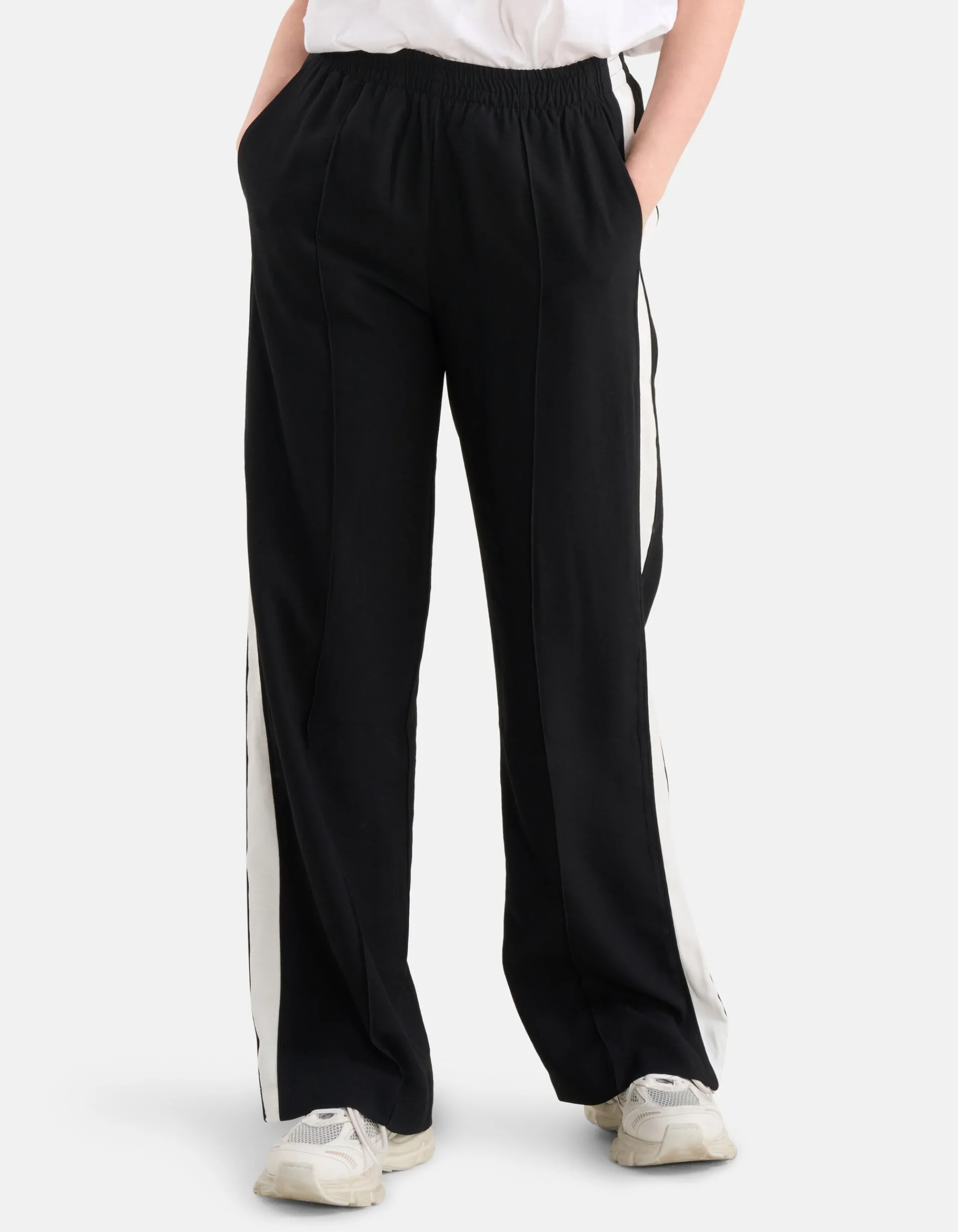Shoeby Sporty Wide Leg Broek Zwart<DAMES Broeken