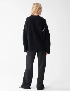 Shoeby Stitch Trui Zwart<DAMES Truien En Sweaters