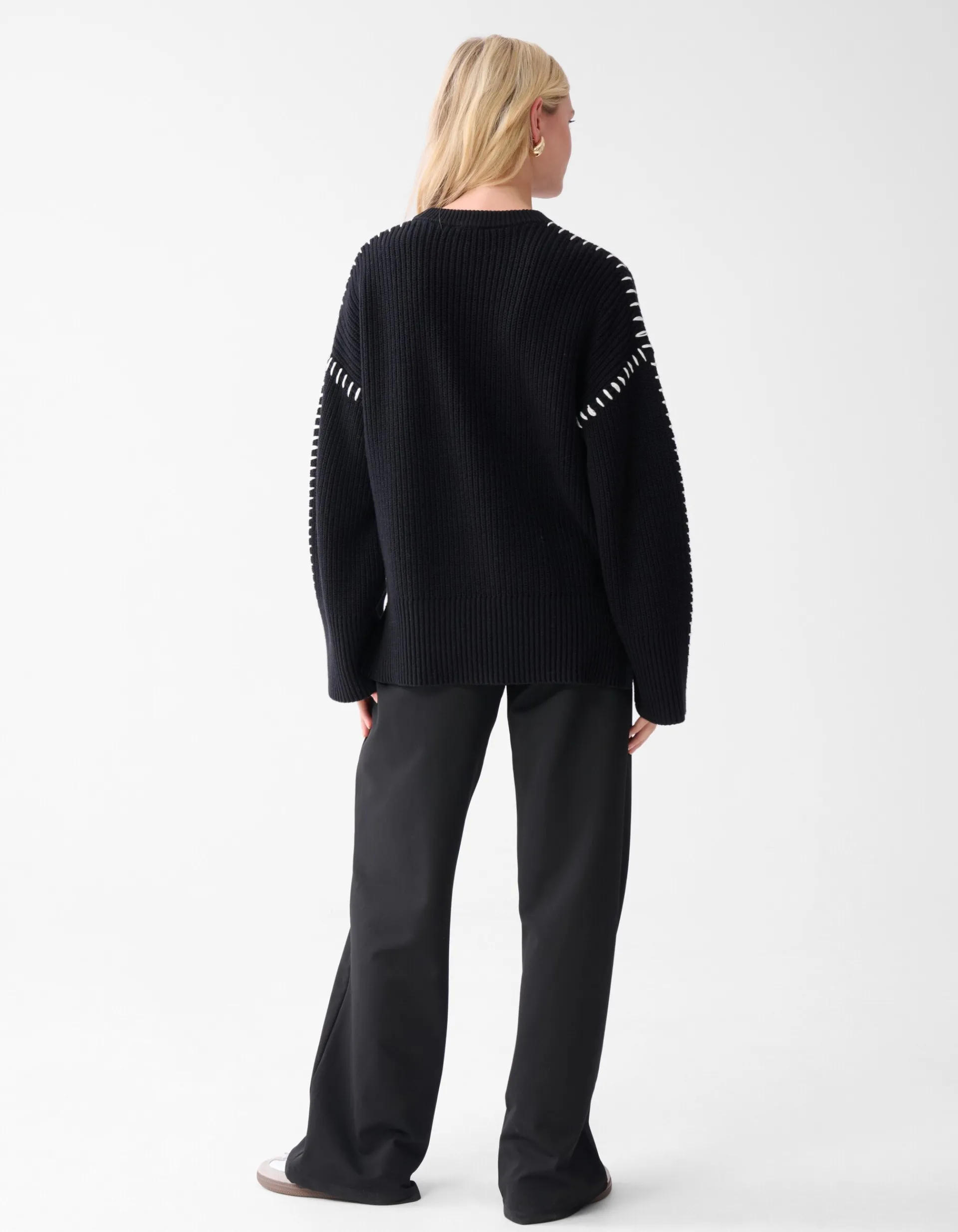 Shoeby Stitch Trui Zwart<DAMES Truien En Sweaters