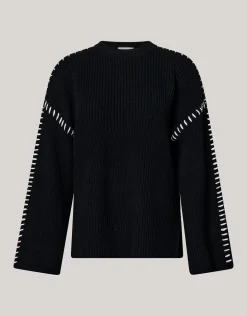 Shoeby Stitch Trui Zwart<DAMES Truien En Sweaters